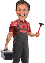 Rob dressed as a plumber